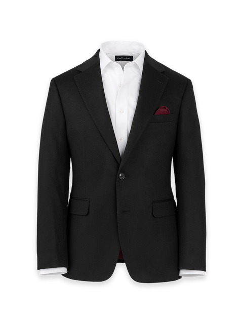 Cashmere Single Breasted Notch Lapel Sport Coat - Black – Paul