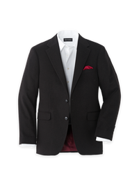 Cashmere Single Breasted Notch Lapel Sport Coat - Black