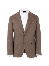 Cashmere Single Breasted Notch Lapel Sport Coat - Brown