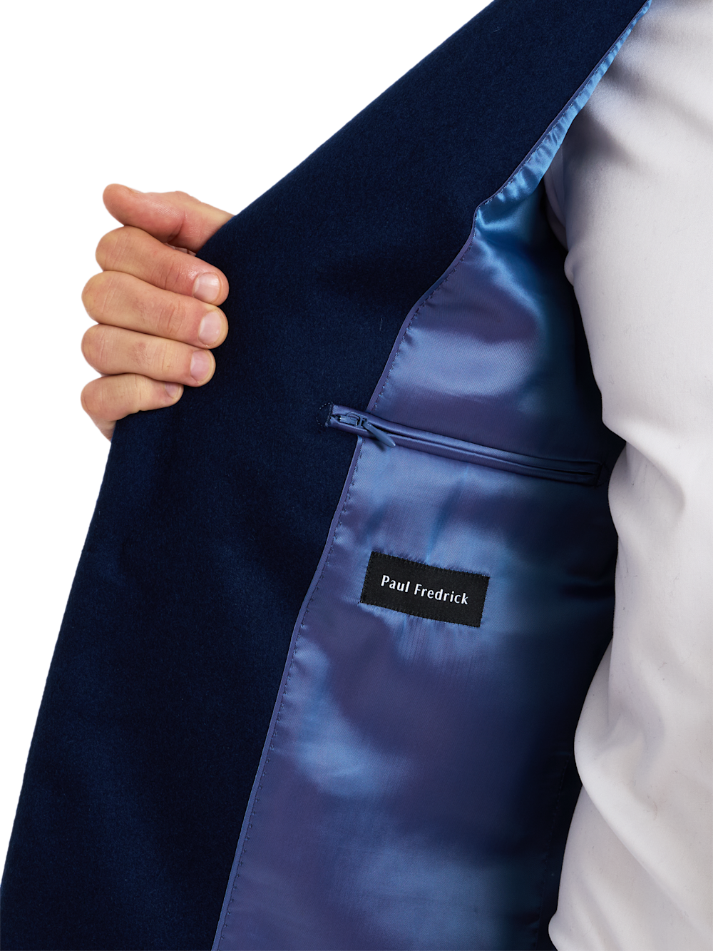 Alternate Shot of Men's blue Solid Sportcoats  - 3