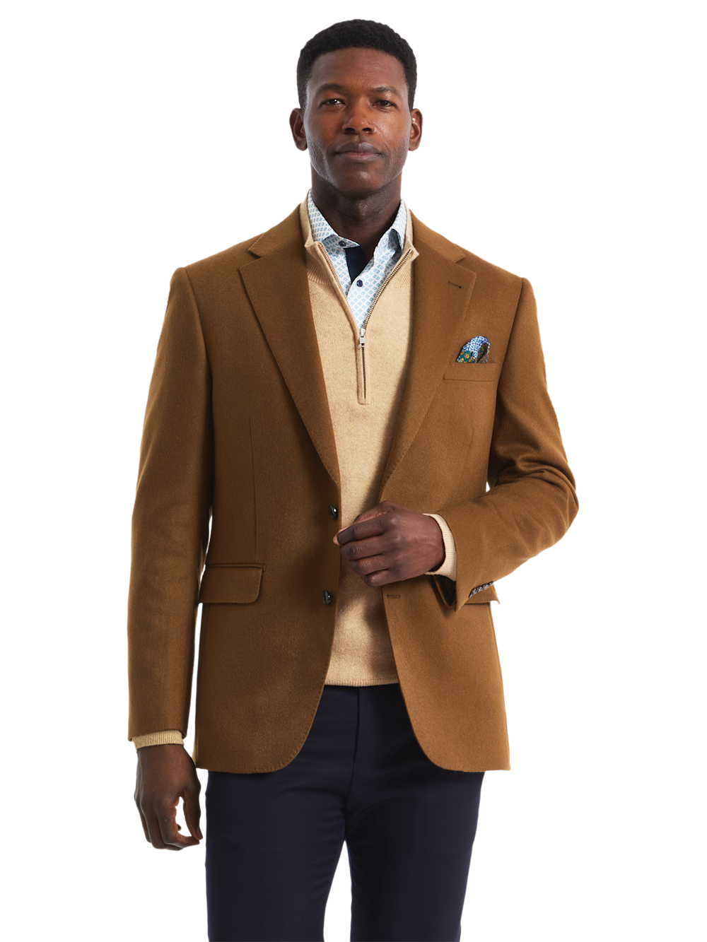 Alternate Shot of Men's dark tan Solid Sportcoats  - 2