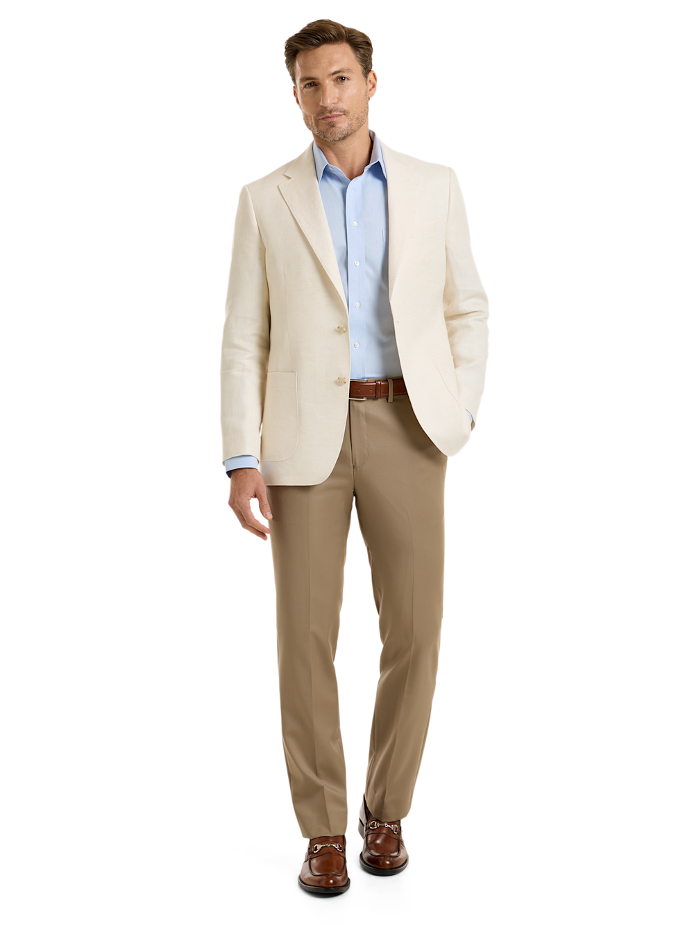 Alternate Image of Linen Solid Single Breasted Notch Lapel Sport Coat-1