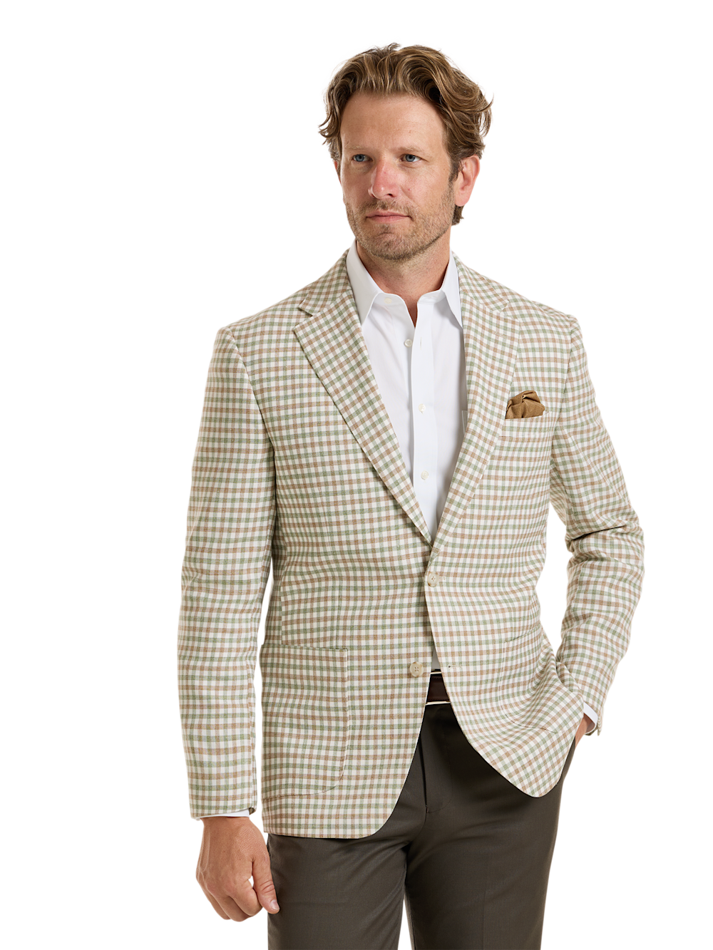 Alternate Image of Wool Blend Check Single Breasted Notch Lapel Sport Coat-2