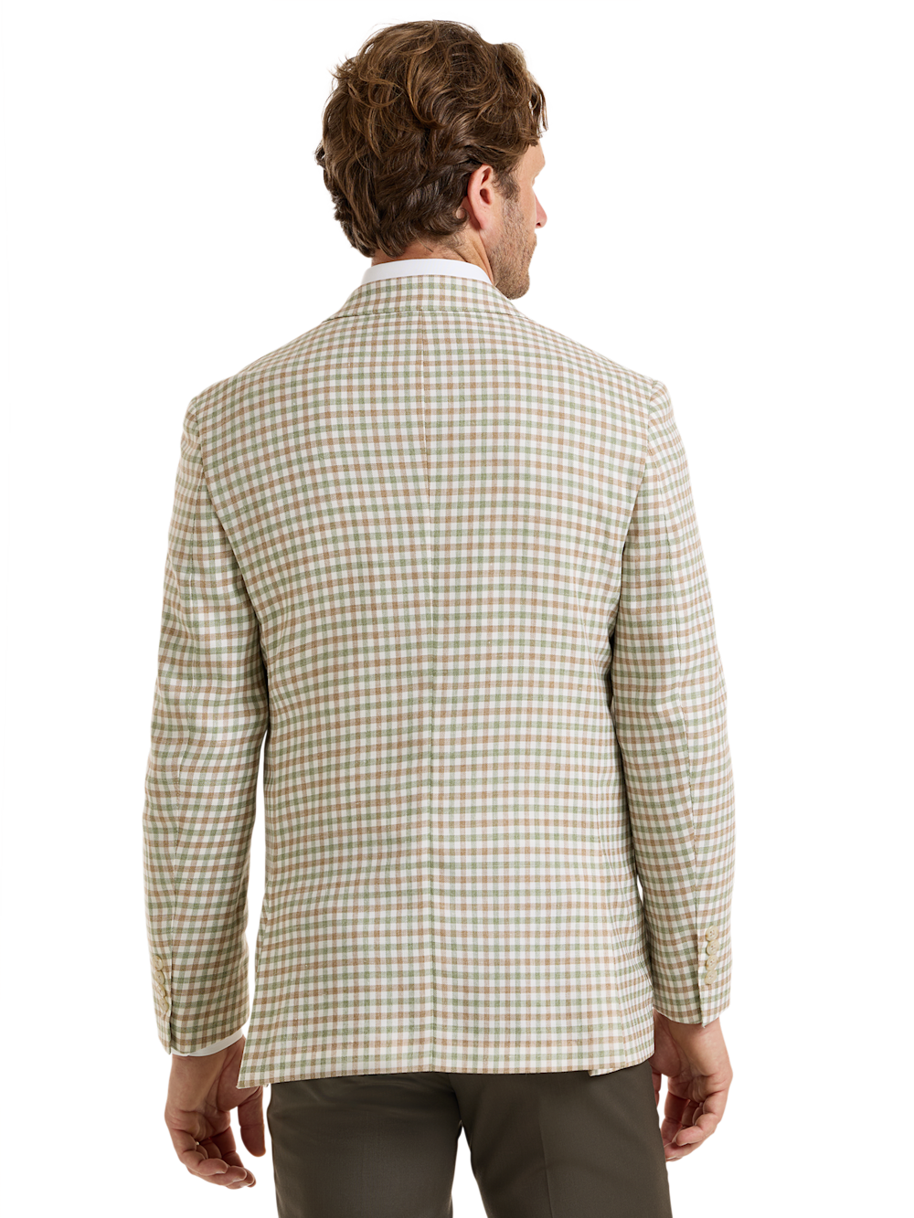 Alternate Image of Wool Blend Check Single Breasted Notch Lapel Sport Coat-6