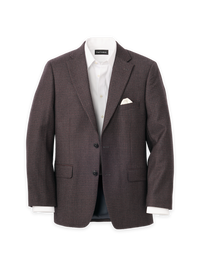 Wool Plaid Single Breasted Notch Lapel Sport Coat - Black/Red