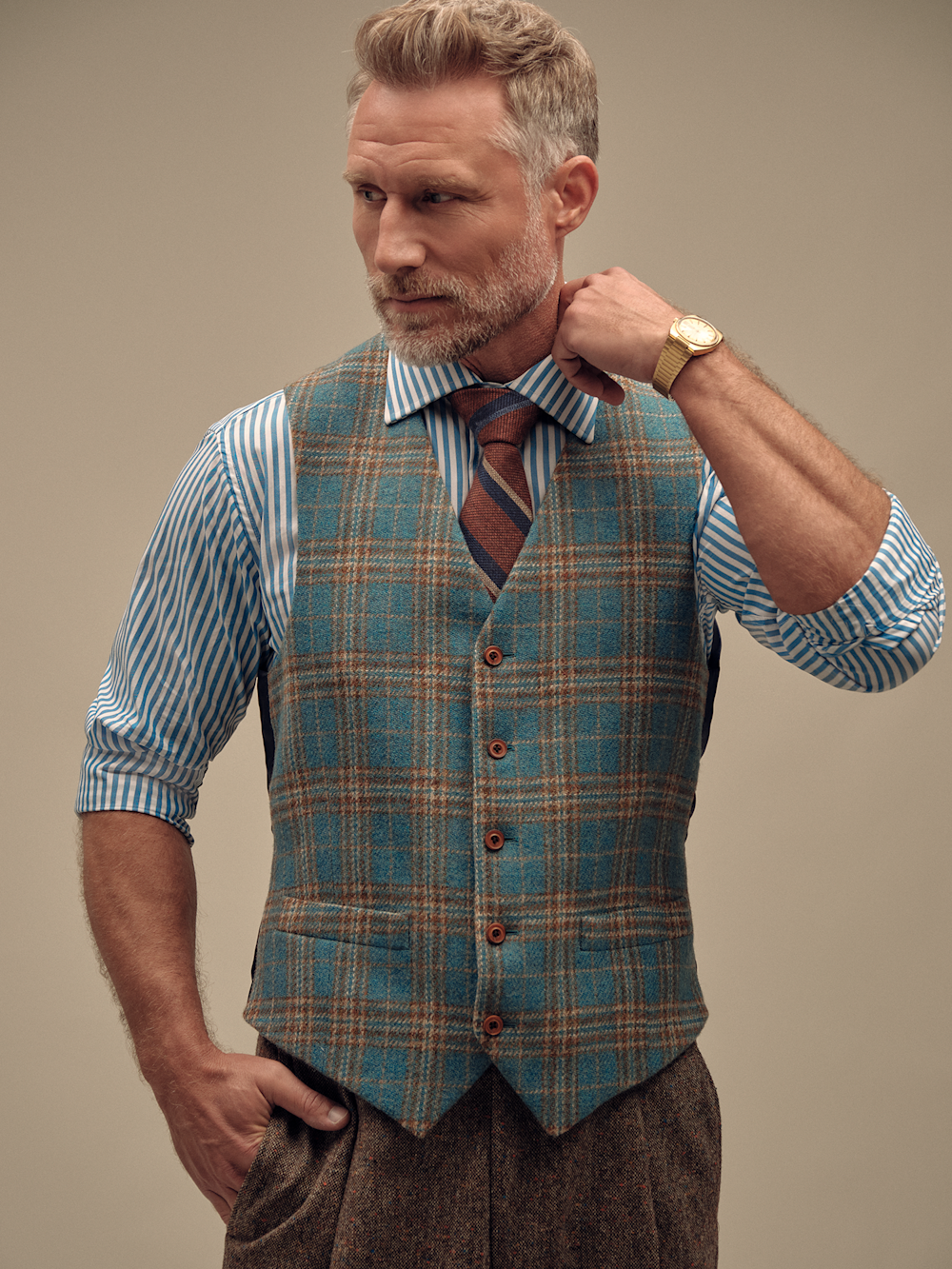 Tweed Plaid Vest