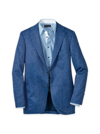 Tweed Plaid Sport Coat - TURQUOISE/KHAKI