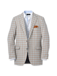 Wool Gingham Single Breasted Notch Lapel Sport Coat - Multi