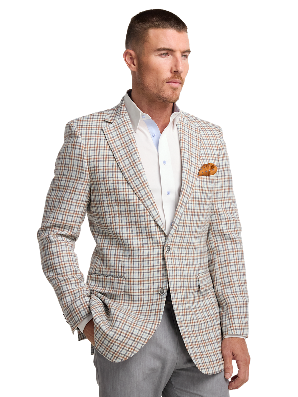 Alternate Image of Wool Gingham Single Breasted Notch Lapel Sport Coat-1