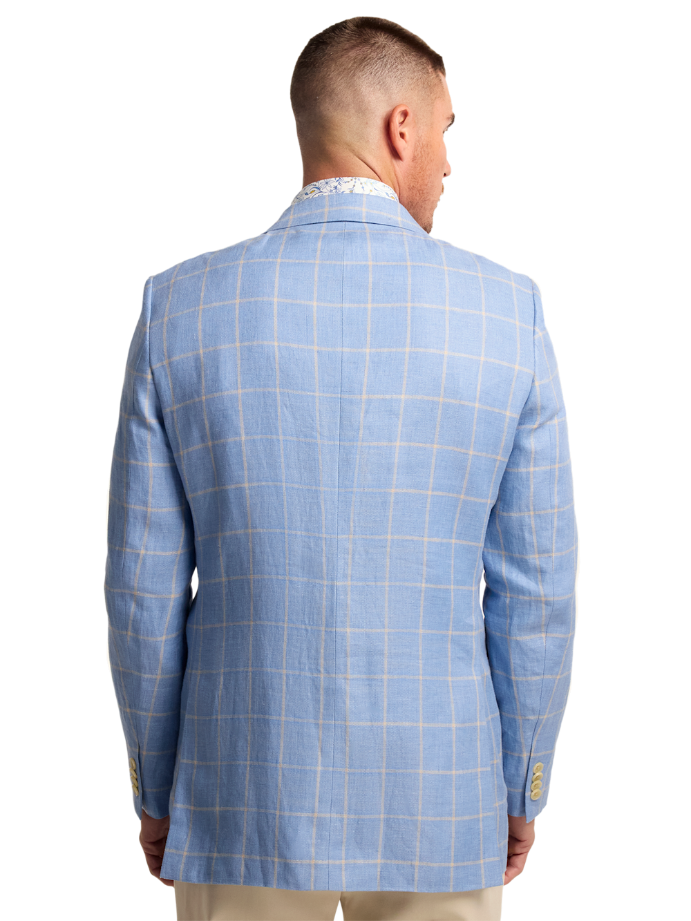 Alternate Image of Windowpane Linen Single Breasted Notch Lapel Sport Coat-7