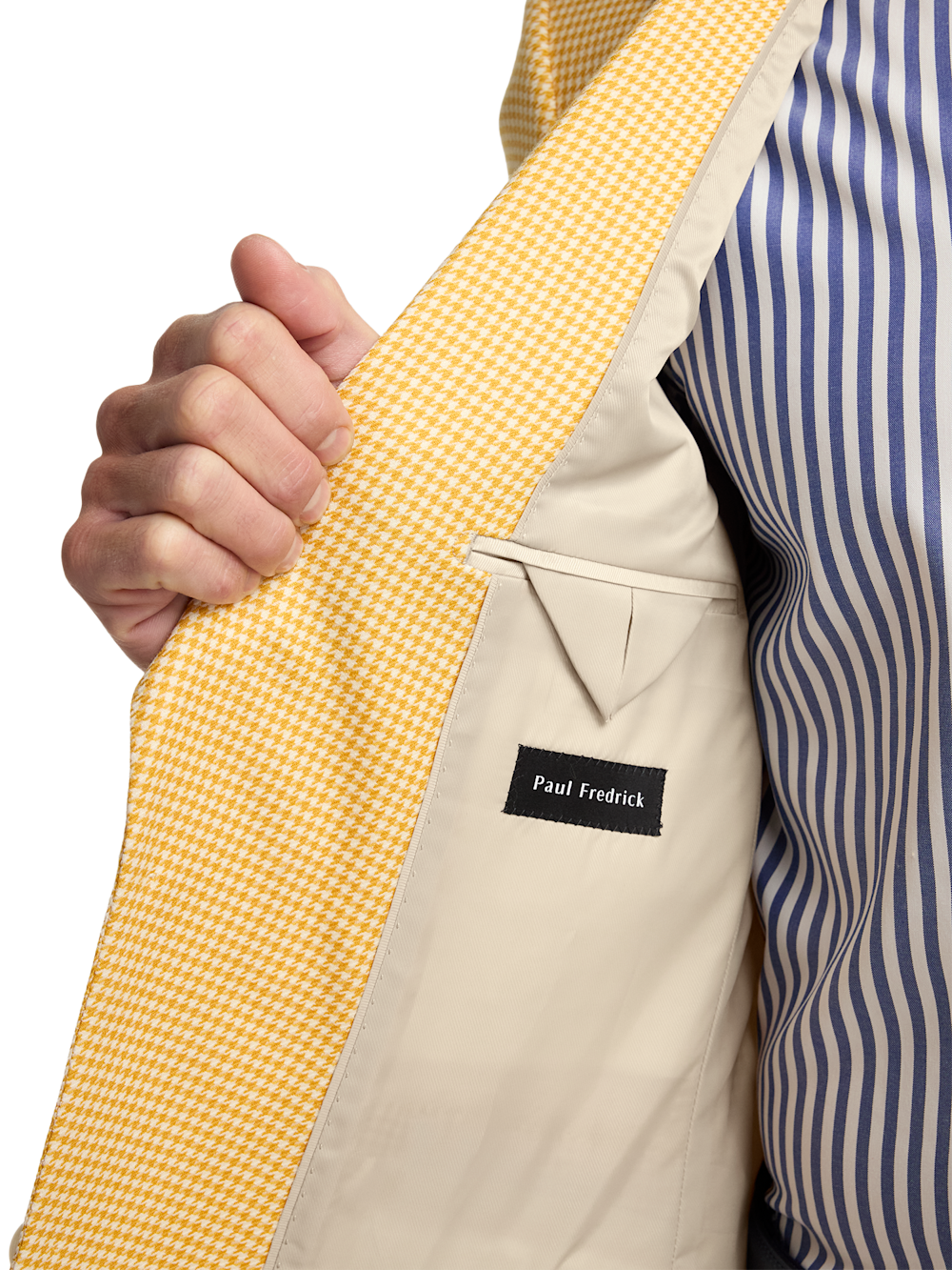 Alternate Image of Houndstooth Wool Single Breasted Peak Lapel Sport Coat-4