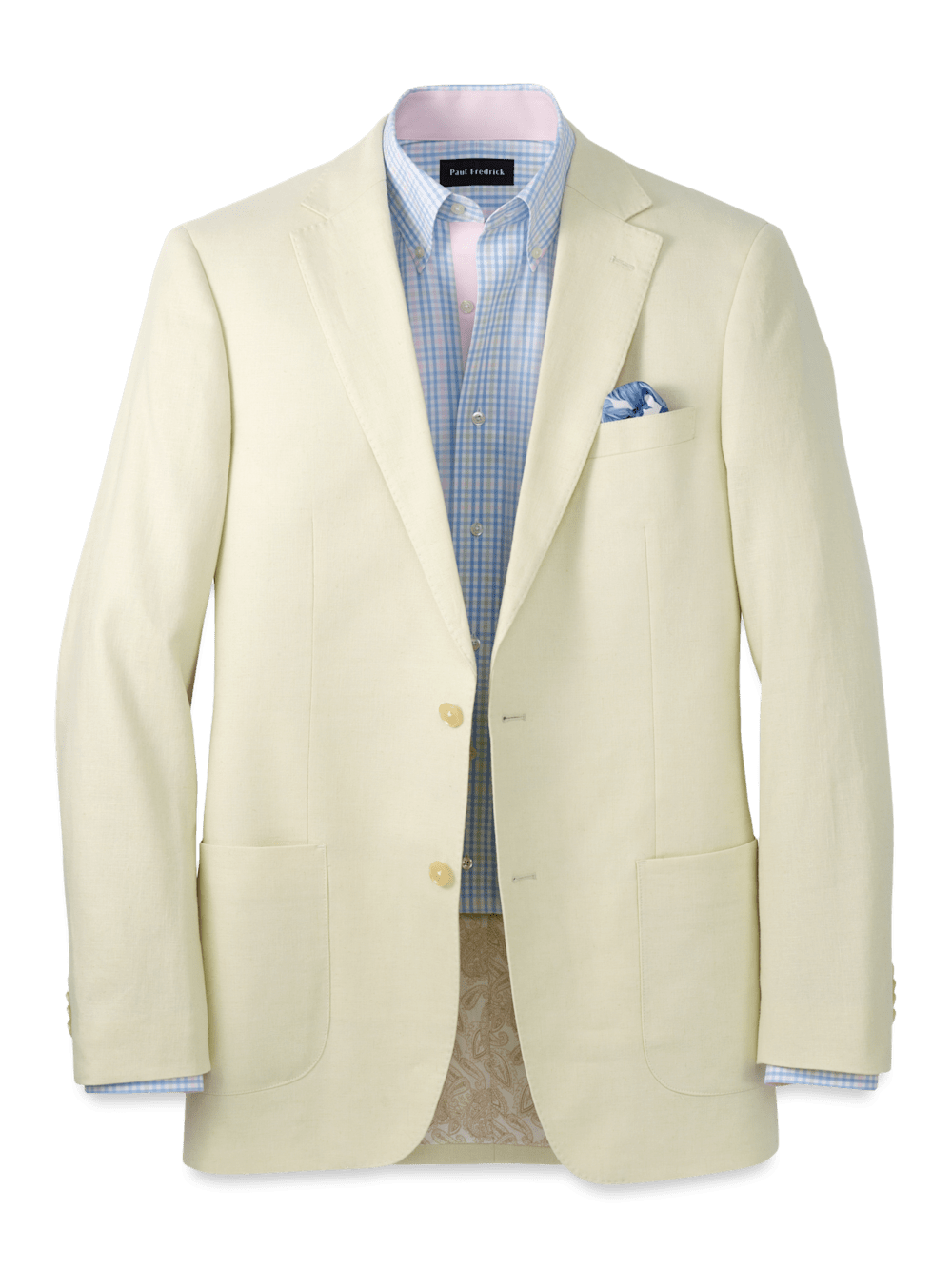Product Image of Linen Blend Single Breasted Notch Lapel Sport Coat-Butter