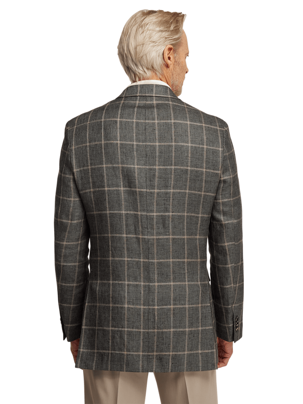Alternate Image of Linen Windowpane Single Breasted Notch Lapel Sport Coat-6