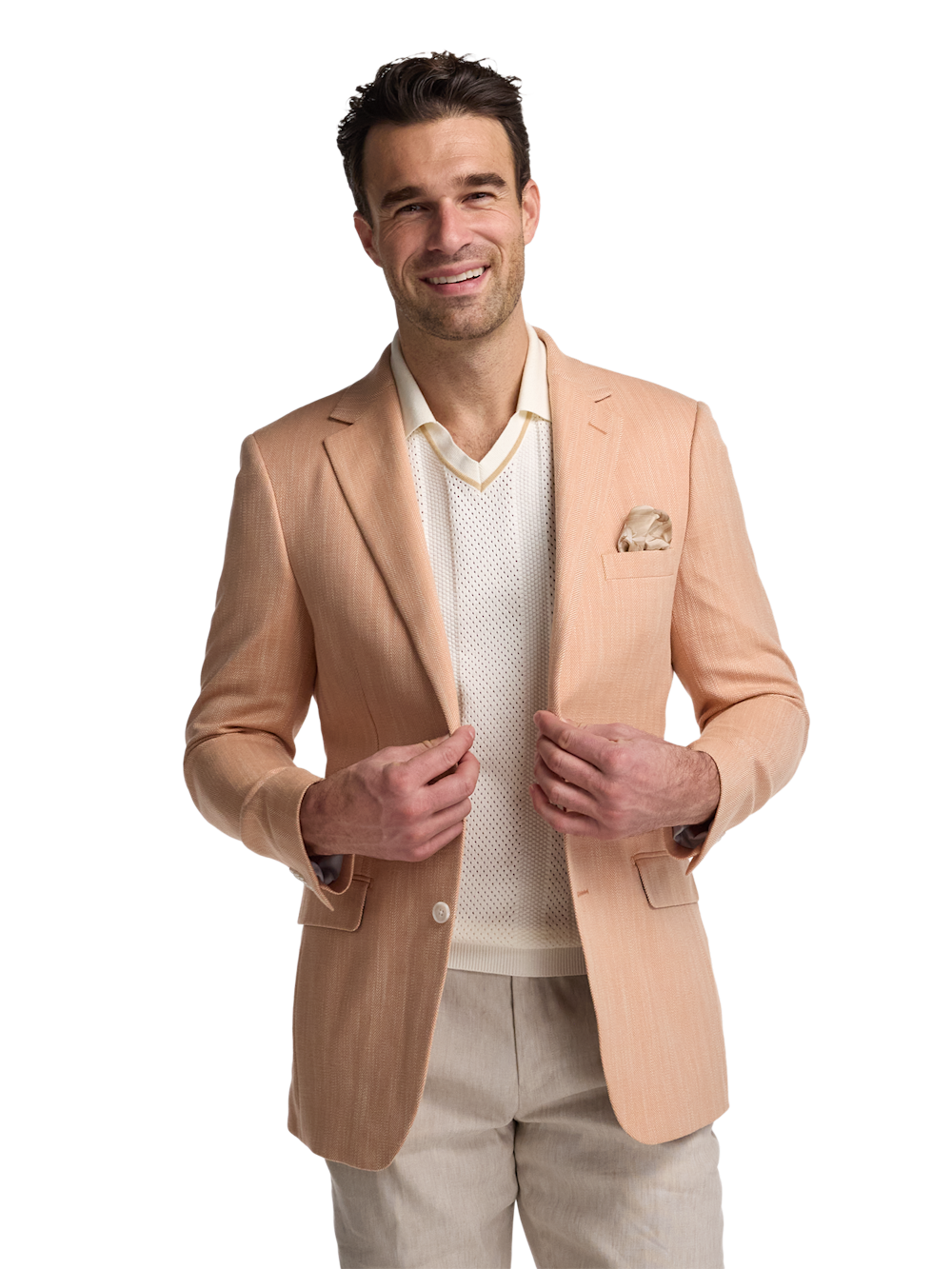 Alternate Image of Cotton Blend Herringbone Single Breasted Notch Lapel Sport Coat-1
