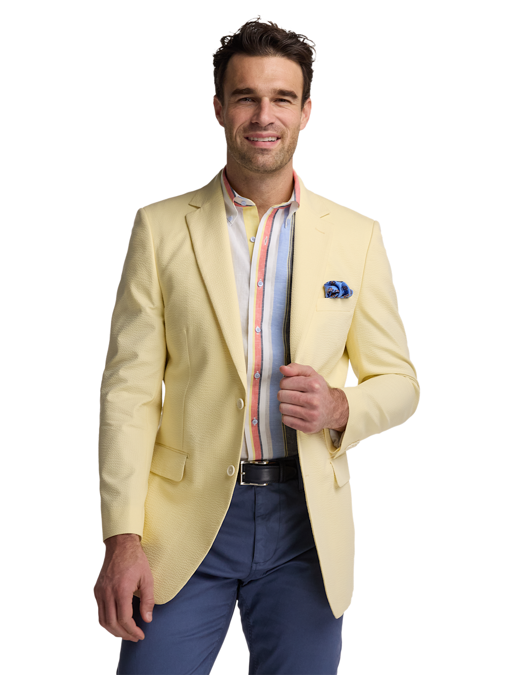 Alternate Image of Cotton Blend Seersucker Single Breasted Notch Lapel Sport Coat-1
