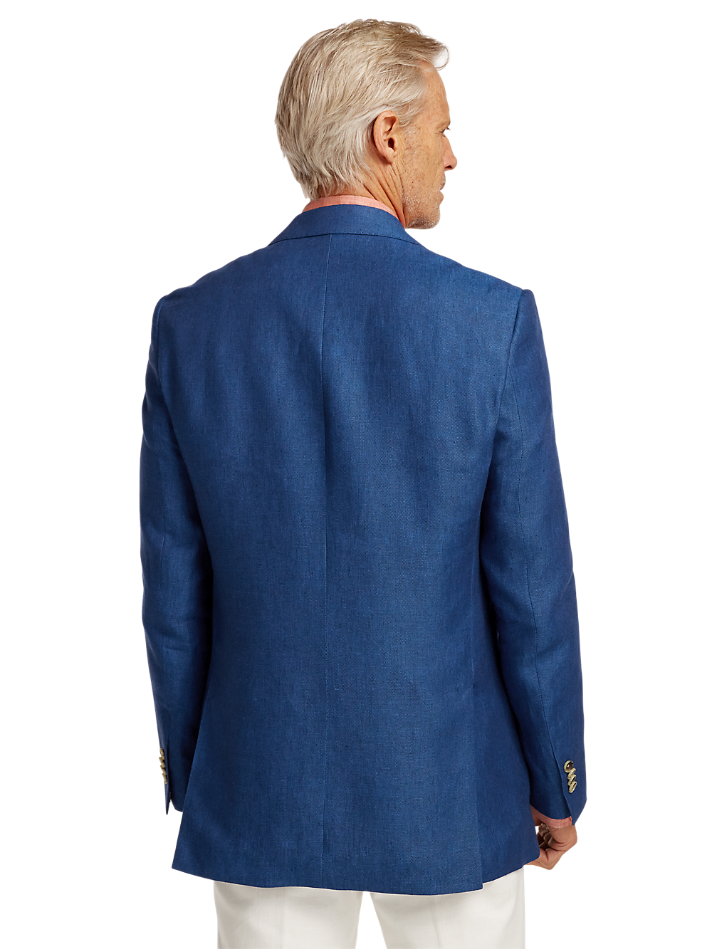 Linen Single Breasted Notch Lapel Sport Coat Blue Paul Fredrick