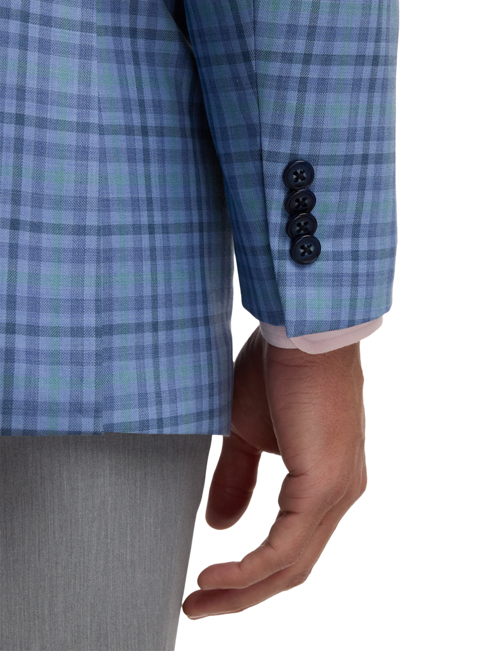 Alternate Image of Wool Blend Plaid Single Breasted Peak Lapel Sport Coat-2