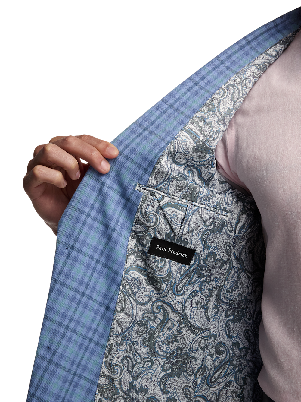 Alternate Image of Wool Blend Plaid Single Breasted Peak Lapel Sport Coat-3
