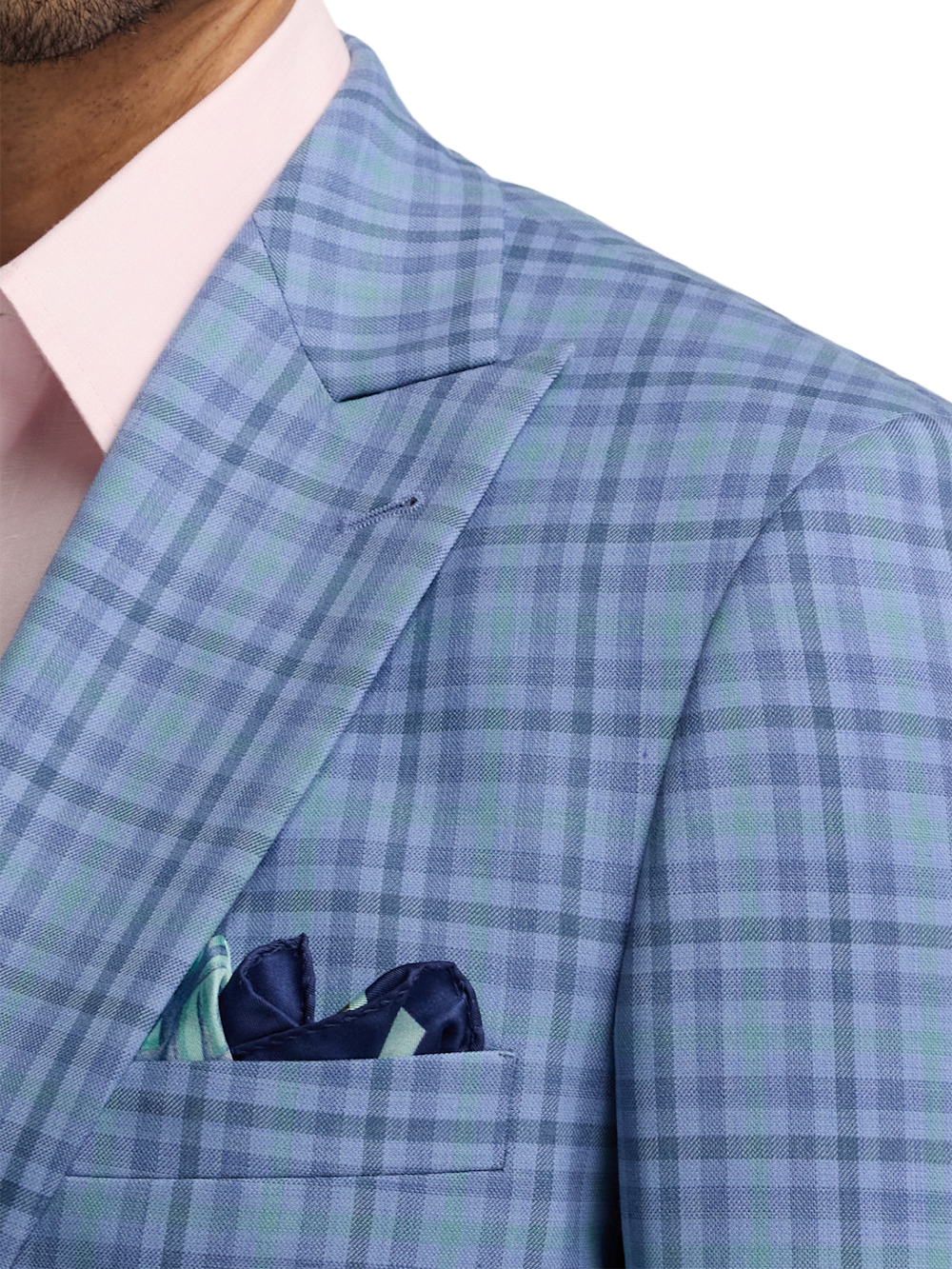 Alternate Image of Wool Blend Plaid Single Breasted Peak Lapel Sport Coat-5