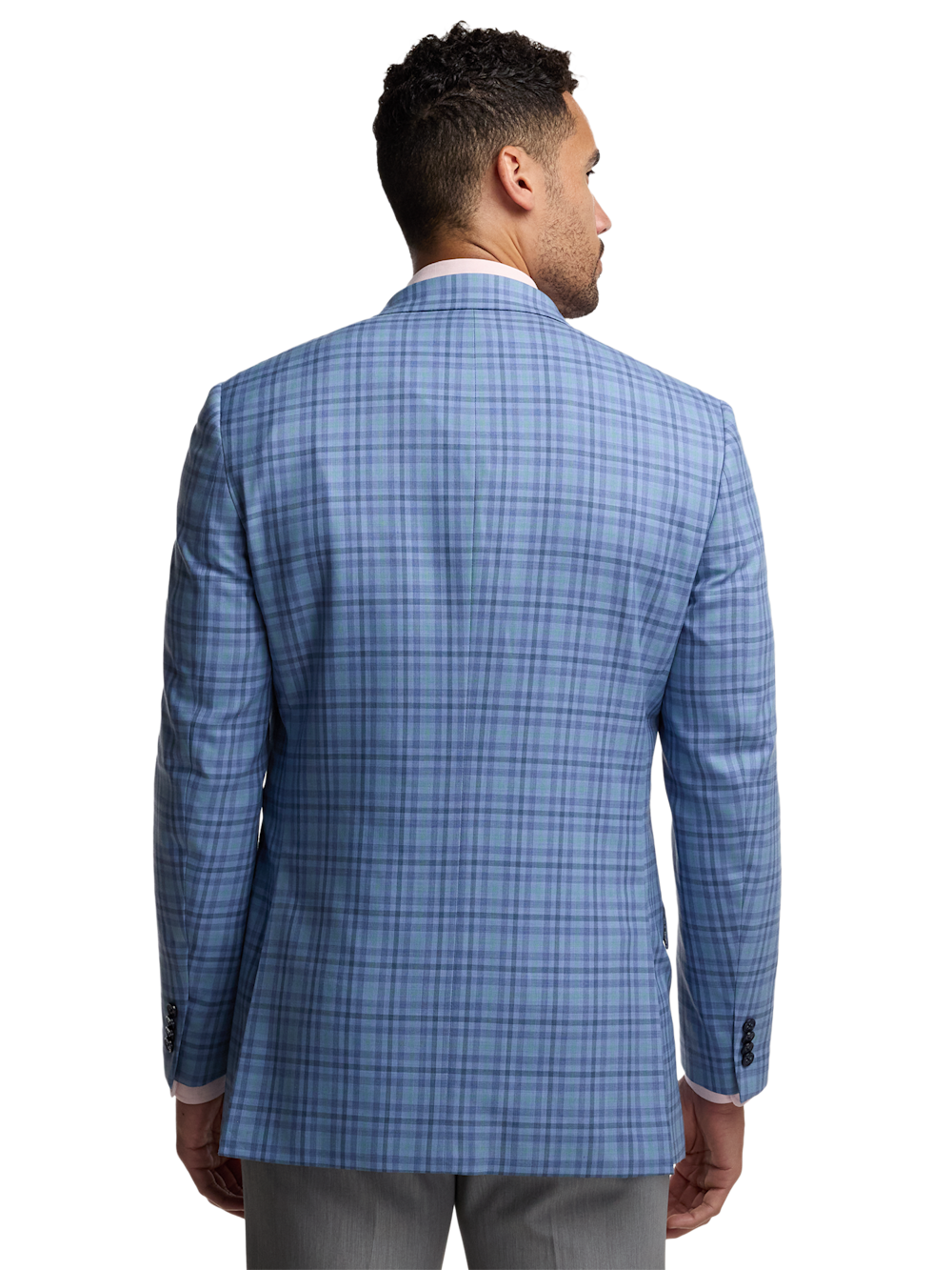 Alternate Image of Wool Blend Plaid Single Breasted Peak Lapel Sport Coat-6