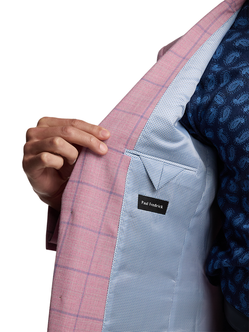 Alternate Image of Wool Windowpane Single Breasted Notch Lapel Sport Coat-3
