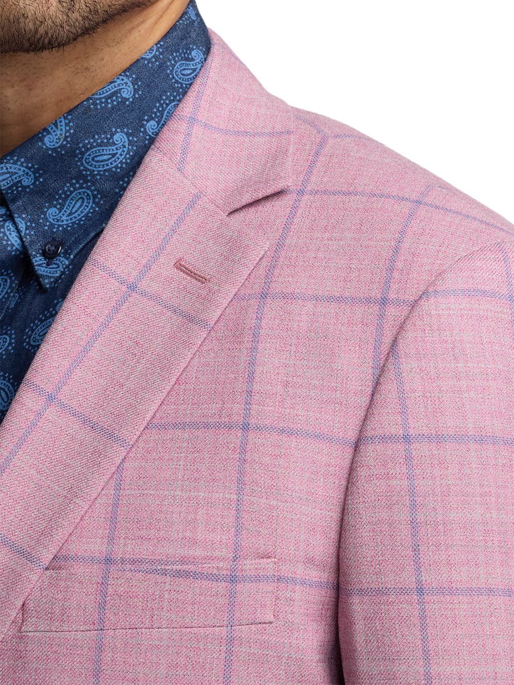 Alternate Image of Wool Windowpane Single Breasted Notch Lapel Sport Coat-5
