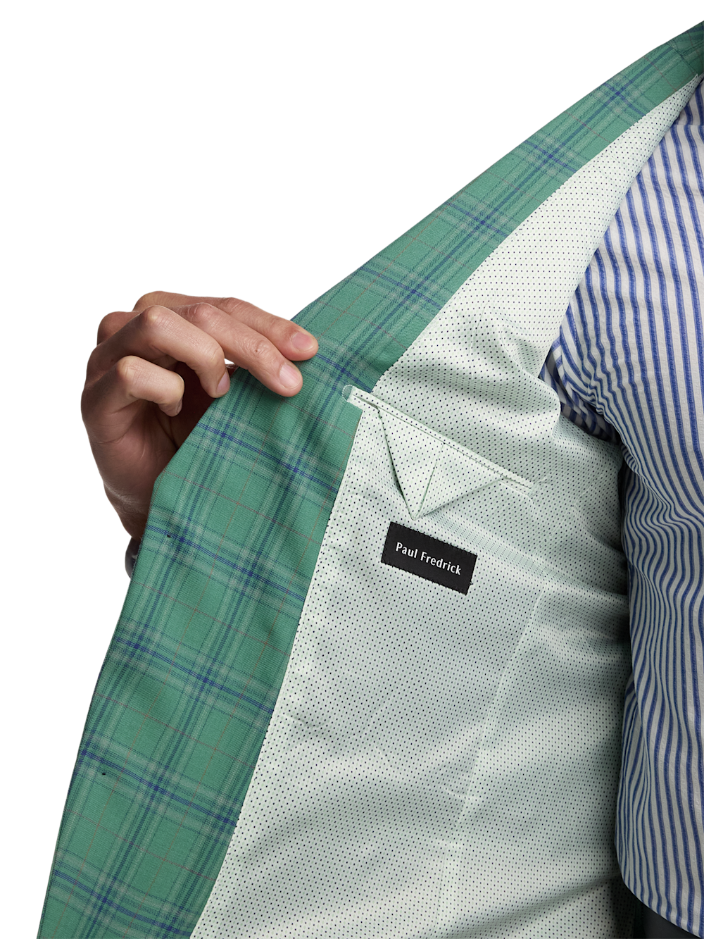 Alternate Image of Wool Blend Plaid Single Breasted Notch Lapel Sport Coat-3