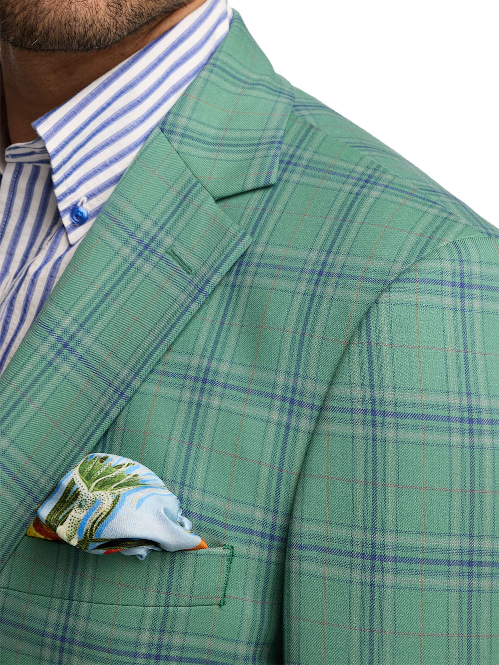 Alternate Image of Wool Blend Plaid Single Breasted Notch Lapel Sport Coat-5