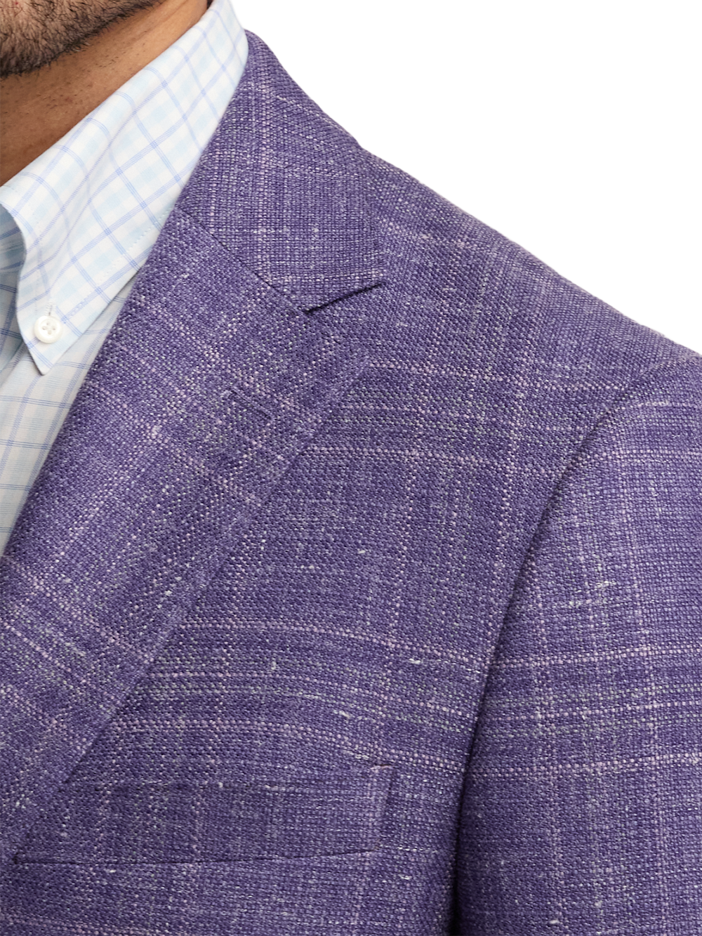 Alternate Image of Wool Blend Plaid Single Breasted Notch Lapel Knit Sport Coat-5