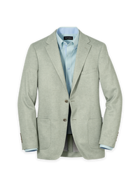 Cotton Blend Single Breasted Notch Lapel Knit Sport Coat - Light Green