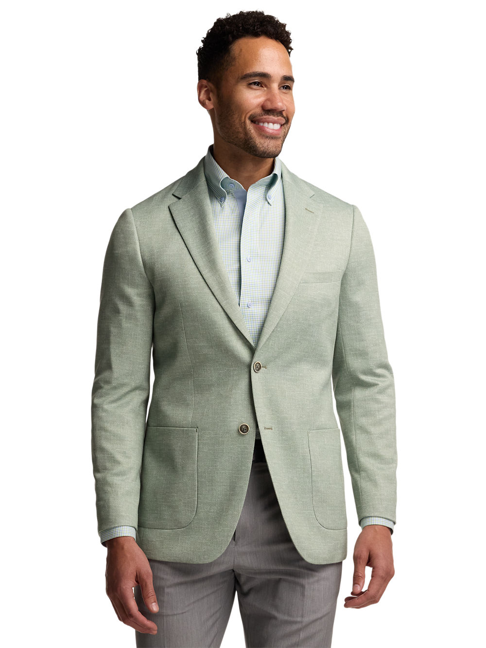 Alternate Image of Cotton Blend Single Breasted Notch Lapel Knit Sport Coat-1