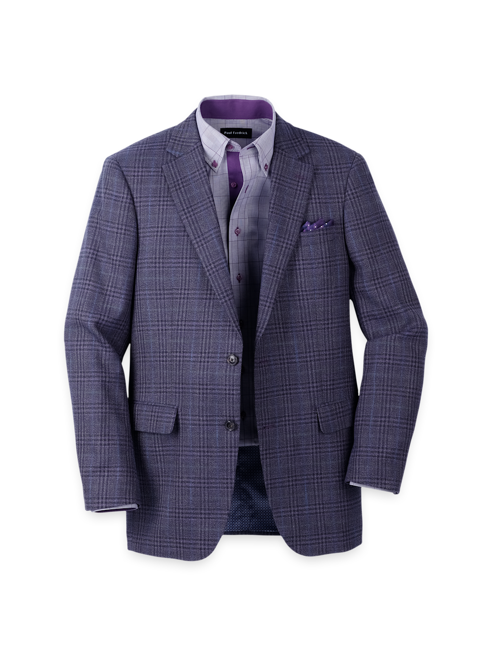 Product Image of Purple Cotton Blendsingle Breasted Notch Lapel Sport Coat-Purple
