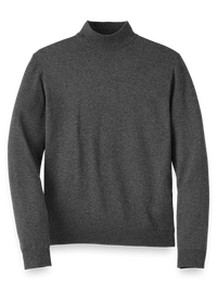 Silk Cotton And Cashmere Mock Neck Sweater - Grey