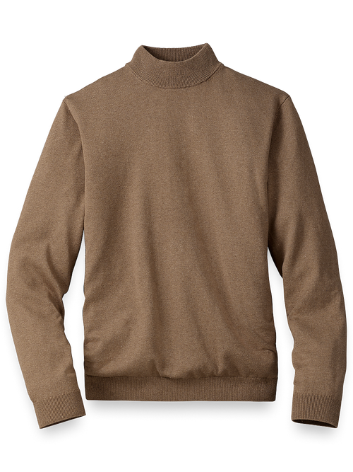 Silk Cotton And Cashmere Mock Neck Sweater - Cobalt – Paul Fredrick