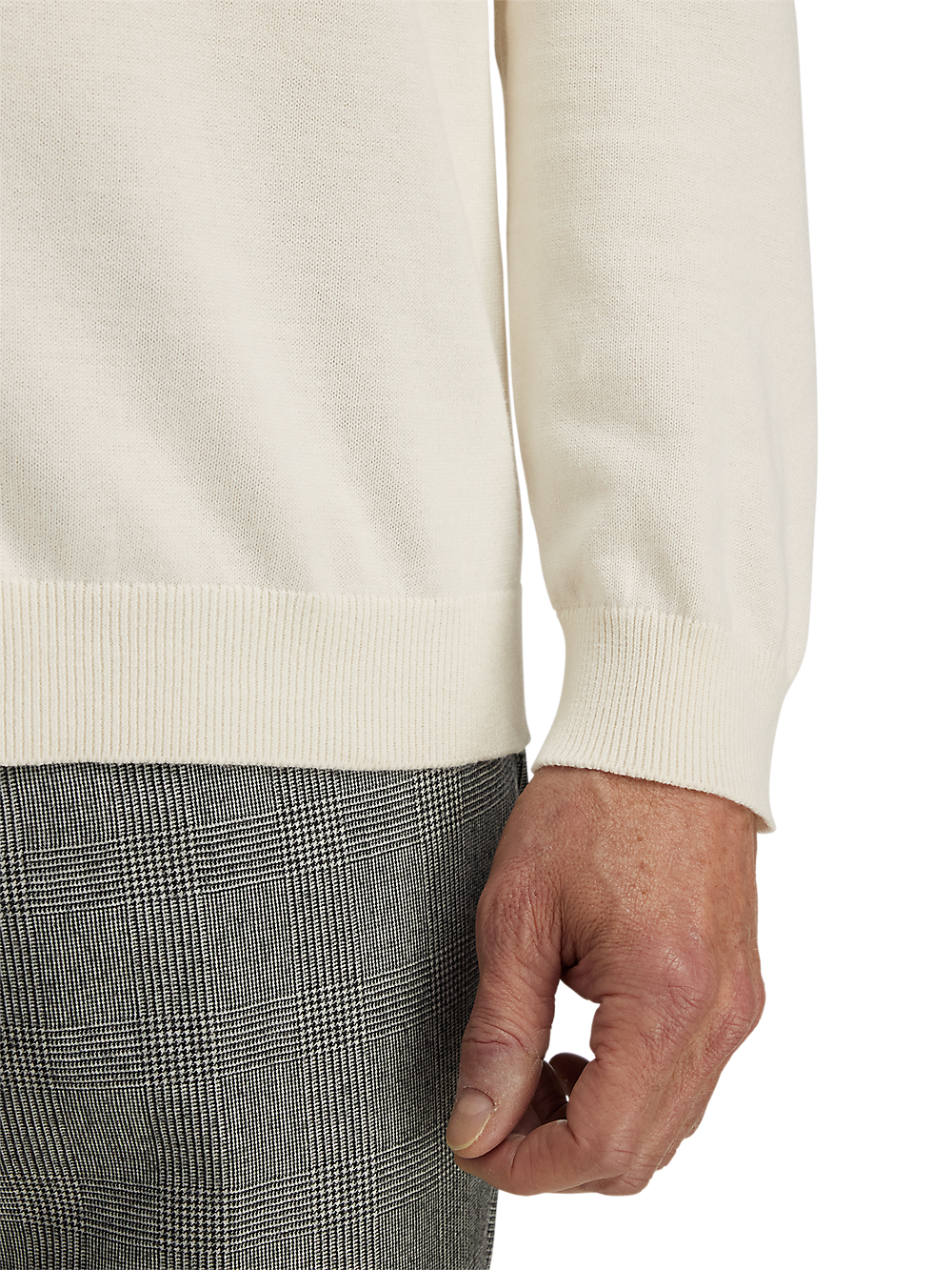 Cotton Button Front Polo - Ivory – Paul Fredrick