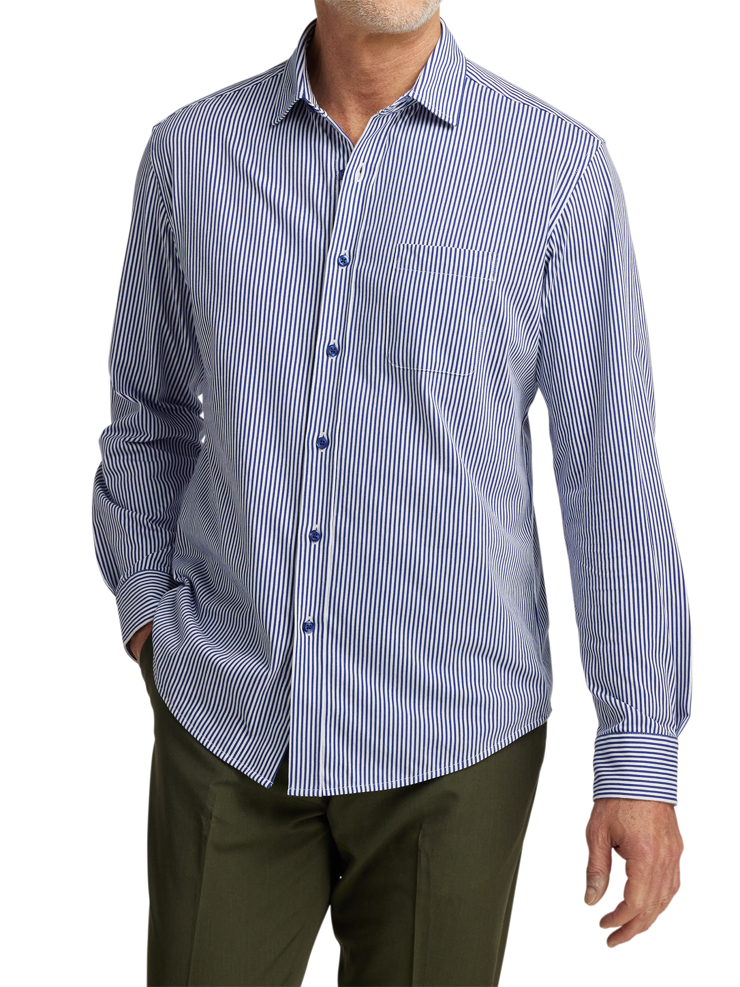 Cotton Button Front Polo - Blue