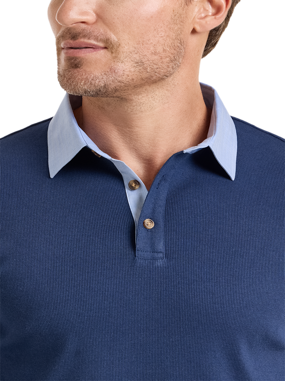 Alternate Shot of Men's Navy Solid Knitwear  - 2