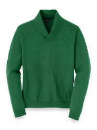 Supima Cotton Shawl Collar Sweater - Green