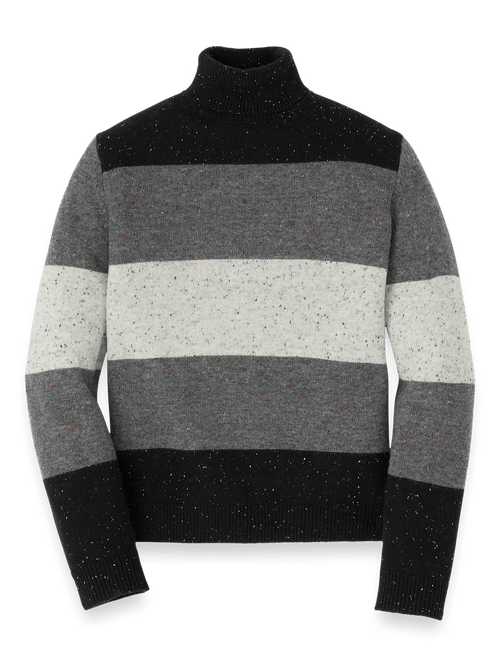 【TODAYFUL】keyneck Wool best Donegal Turtleneck Sweater - Black – Paul Fredrick