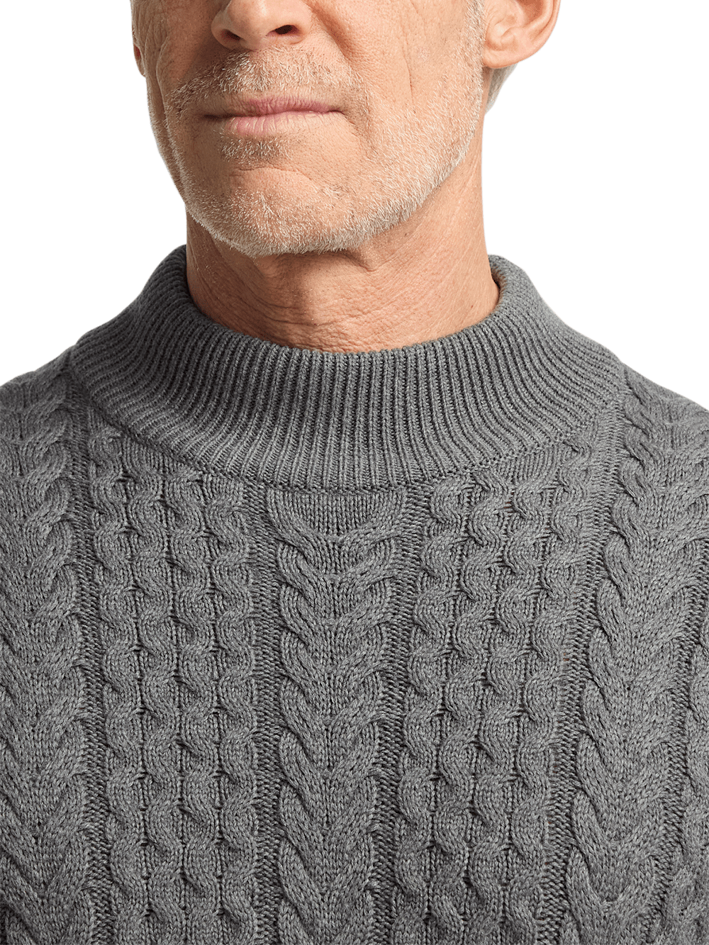 Alternate Image of Cotton Cable Mock Neck Sweater-2
