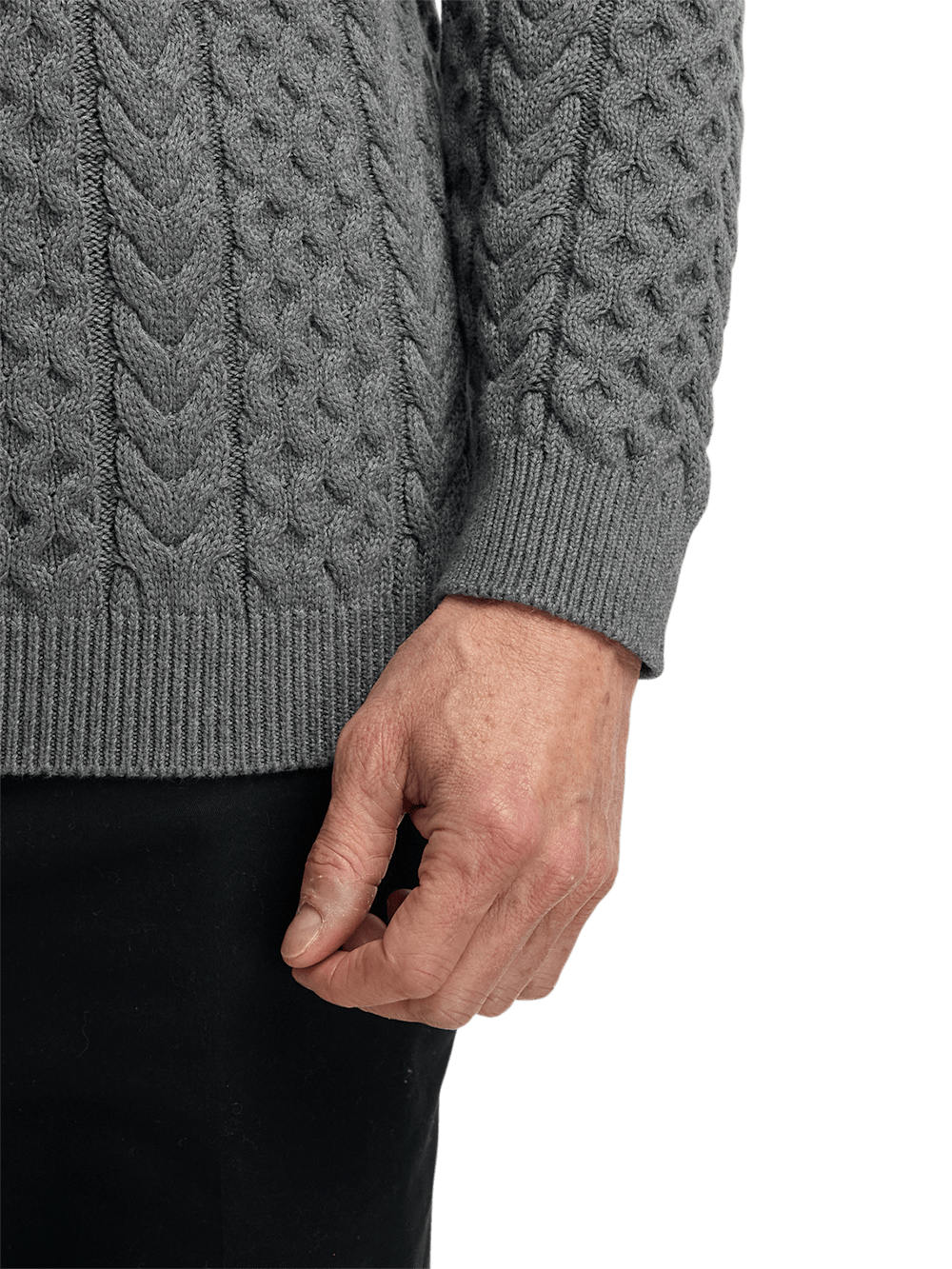 Alternate Image of Cotton Cable Mock Neck Sweater-3