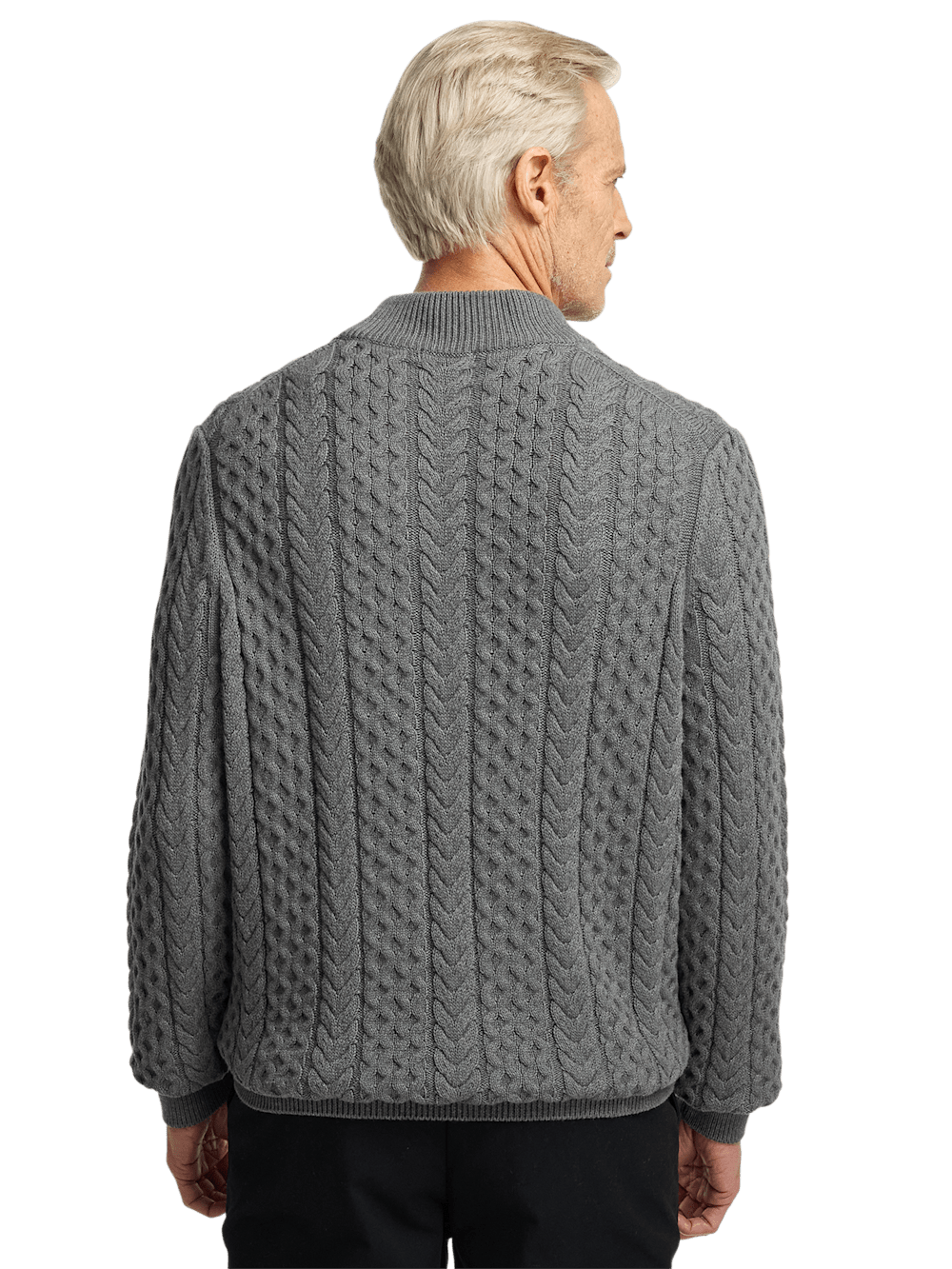 Alternate Image of Cotton Cable Mock Neck Sweater-4