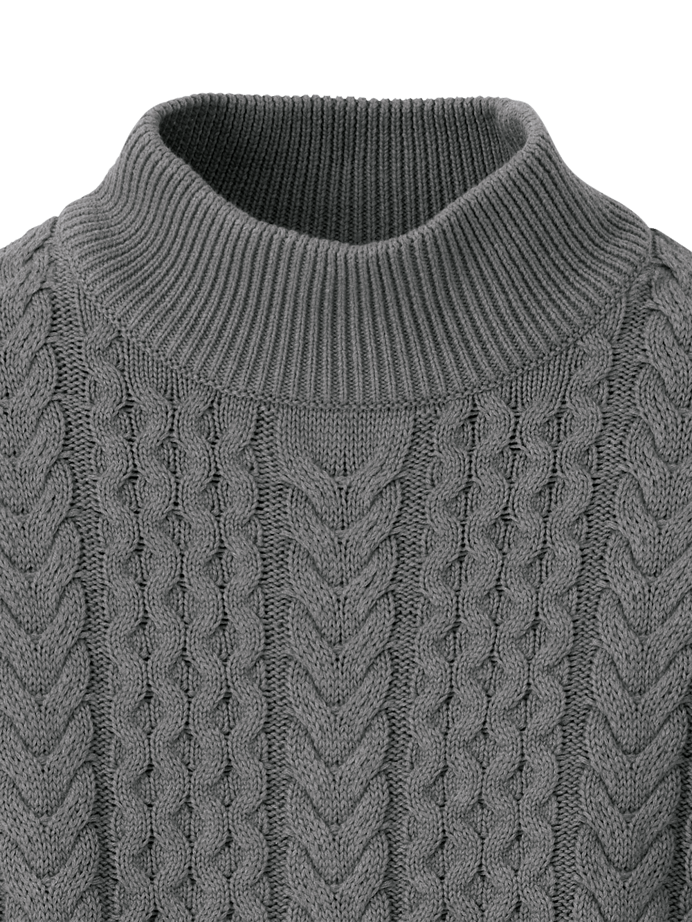 Alternate Image of Cotton Cable Mock Neck Sweater-5