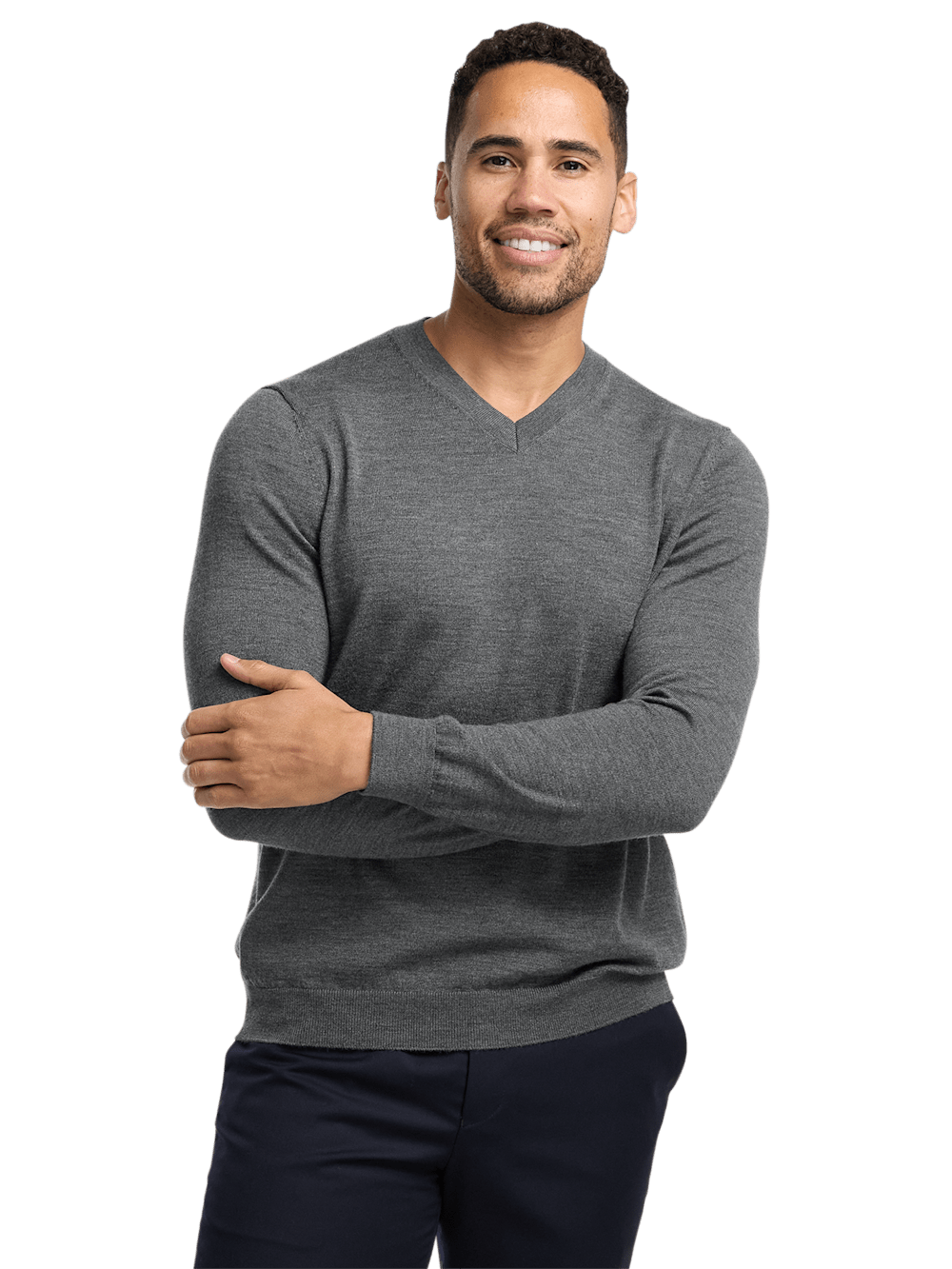 Alternate Image of Merino Wool V-neck Sweater-1