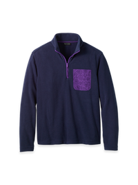 Long Sleeve Polar Fleece 1/4 Zip Mock - Navy/Purple