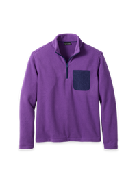 Long Sleeve Polar Fleece 1/4 Zip Mock - Purple/Navy