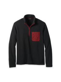 Long Sleeve Polar Fleece 1/4 Zip Mock - Black/Red