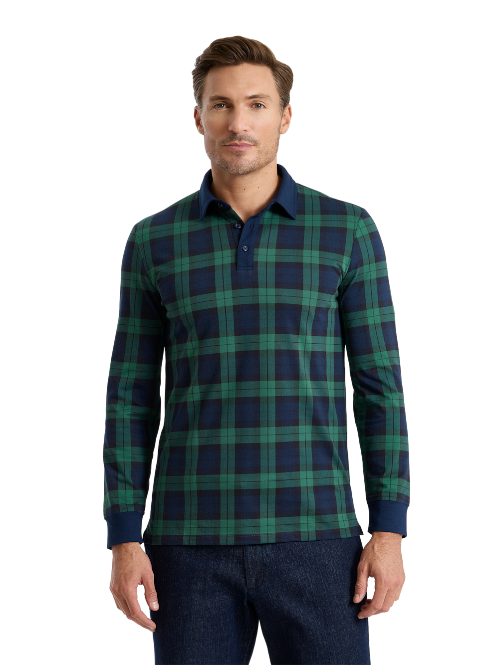 Alternate Shot of Men's navy/green  Knitwear  - 1
