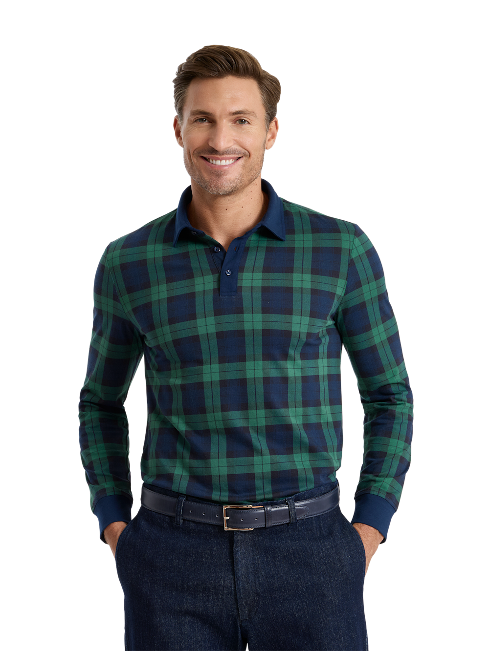 Alternate Shot of Men's navy/green  Knitwear  - 2