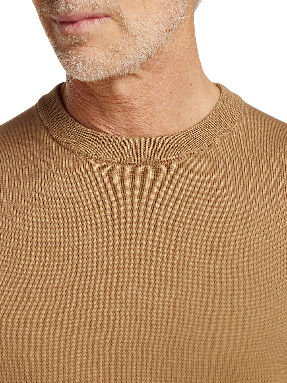 Supima Cotton Crew Neck Sweater - Light Brown – Paul Fredrick